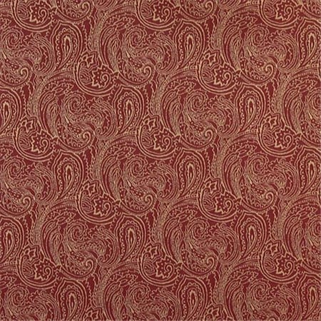 Fine-Line 54 in. Wide Red; Traditional Paisley Jacquard Woven Upholstery Fabric FI266548